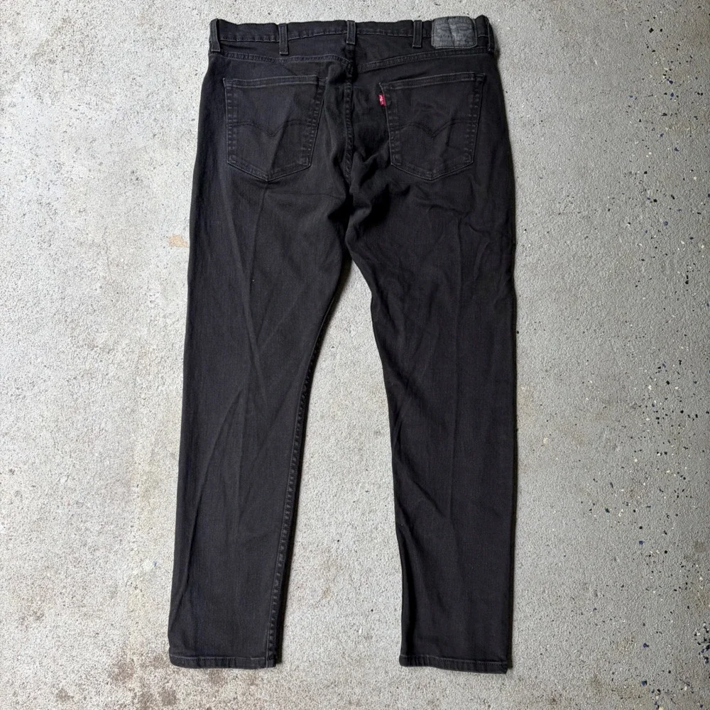 Levis 512 Slim Taper Mens Jeans 38x32 Washed Black Denim Pants